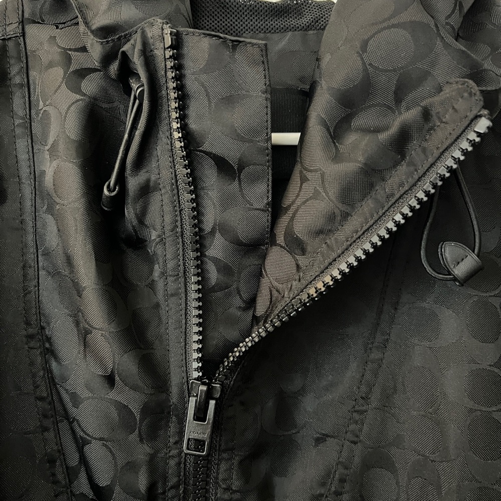 Coach Black Signature Print Windbreaker Jacket - Picture 2 of 7